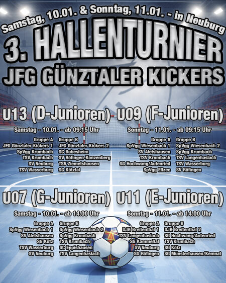 3. Hallenturnier - Samstag, 10.01. & Sonntag, 11.01. in Neuburg